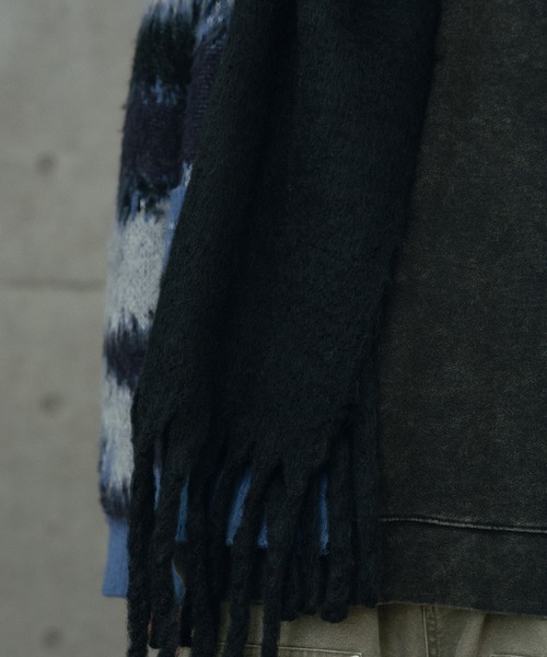 RATTLE TRAP（ラトルトラップ）の「モヘアライクマフラー（マフラー・メンズ・ブラック系その他/ブラック/カーキ/グリーン/ボルドー・7）」の12枚目の写真