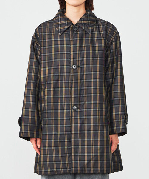 LE GLAZIK（ルグラジック）の「LE GLAZIK | ツイルチェック ショートコート WOMEN（ステンカラーコート・レディース・ベージュ系その他/グレー系その他・36）」の7枚目の写真