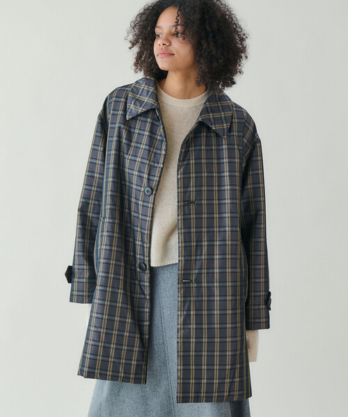 LE GLAZIK | ツイルチェック ショートコート WOMEN（ステンカラー