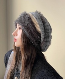 ふわふわファー」に該当するニットキャップ/ビーニーファッション通販