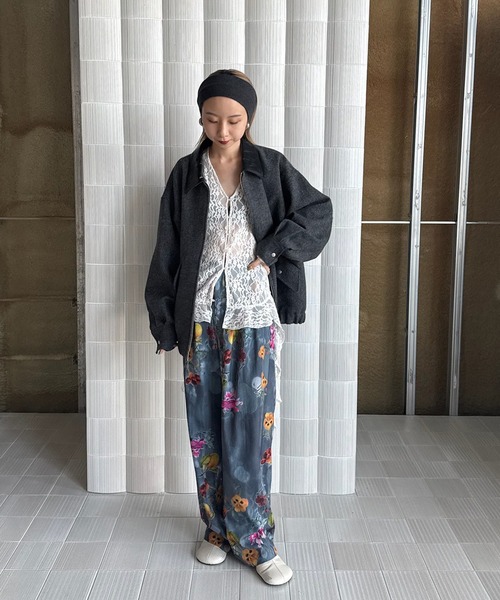 Ameri（アメリ）の「UND GRACE JACQUARD PRINT PANTS（その他パンツ・レディース・セージグリーン/グレー・MEDIUM/SMALL）」の15枚目の写真