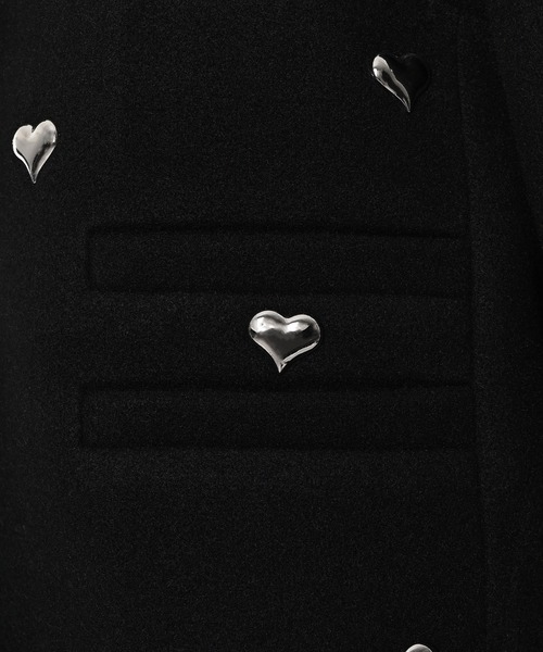 Narcissus(ナルシス)の「ハートツイードジャケット/メタルハート/ショートジャケット/韓国(ノーカラージャケット・レディース・ブラック・FREE)」の11枚目の写真