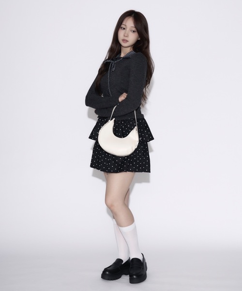 tinkerend(ティンカーエンド)の「Dot Tiered Mini Skirt / ドットティアードミニスカート(スカート・レディース・ブラック・FREE)」の10枚目の写真