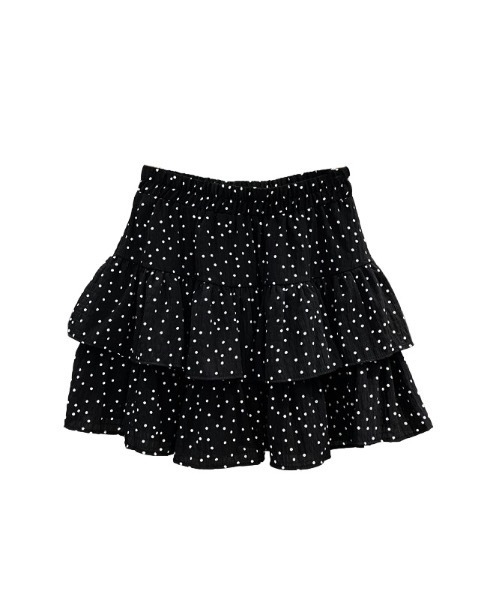 tinkerend(ティンカーエンド)の「Dot Tiered Mini Skirt / ドットティアードミニスカート(スカート・レディース・ブラック・FREE)」の11枚目の写真