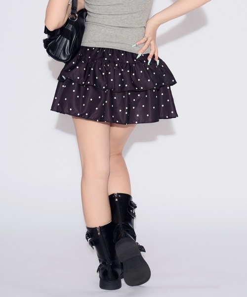 tinkerend(ティンカーエンド)の「Dot Tiered Mini Skirt / ドットティアードミニスカート(スカート・レディース・ブラック・FREE)」の16枚目の写真