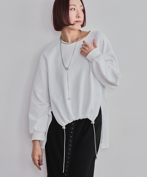 エイミーロウ　新作 テキストプリント ハーフZIPトップス Eimee Law│Eimee Law