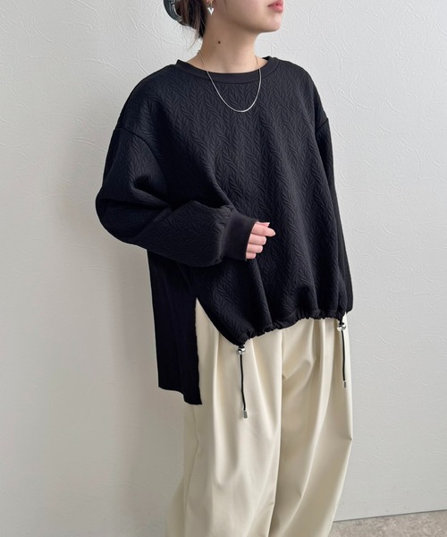 LHELBIE(レルビエ)の「ジャガードドッキングトップス(その他トップス・レディース・オフホワイト/ブラック・M)」の1枚目の写真