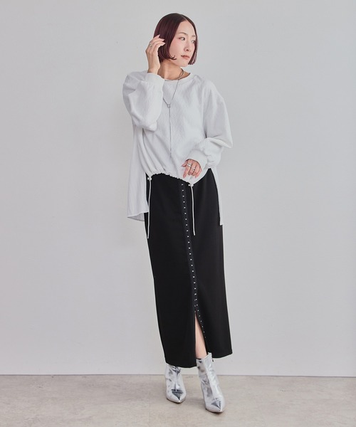LHELBIE(レルビエ)の「ジャガードドッキングトップス(その他トップス・レディース・オフホワイト/ブラック・M)」の7枚目の写真