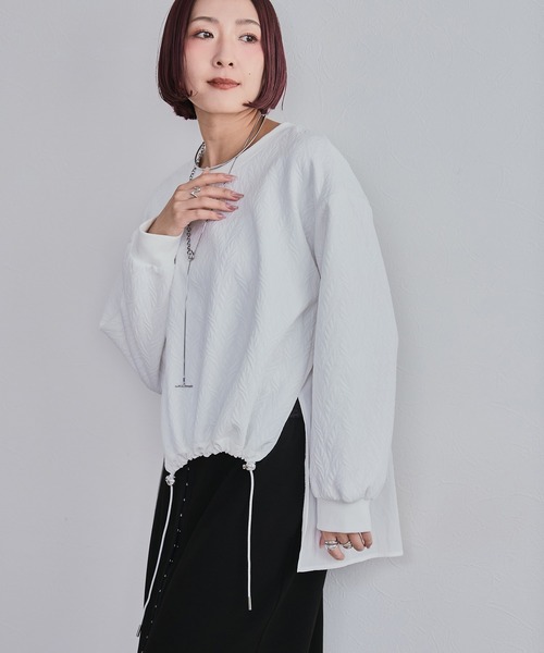 LHELBIE(レルビエ)の「ジャガードドッキングトップス(その他トップス・レディース・オフホワイト/ブラック・M)」の8枚目の写真