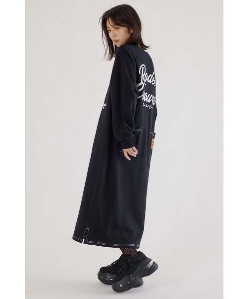 RODEO CROWNS WIDE BOWL(ロデオクラウンズワイドボウル)の「ラグランカラーステッチワンピース(ワンピース・レディース・ブラック/ネイビー/杢グレー/オフホワイト・FREE)」の17枚目の写真