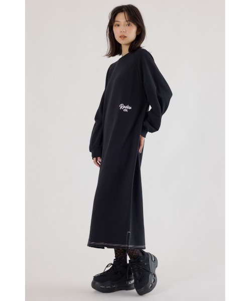 RODEO CROWNS WIDE BOWL(ロデオクラウンズワイドボウル)の「ラグランカラーステッチワンピース(ワンピース・レディース・ブラック/ネイビー/杢グレー/オフホワイト・FREE)」の18枚目の写真