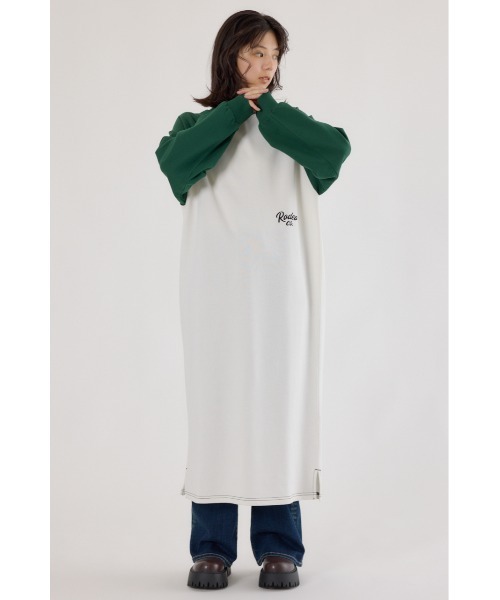 RODEO CROWNS WIDE BOWL(ロデオクラウンズワイドボウル)の「ラグランカラーステッチワンピース(ワンピース・レディース・ブラック/ネイビー/杢グレー/オフホワイト・FREE)」の11枚目の写真