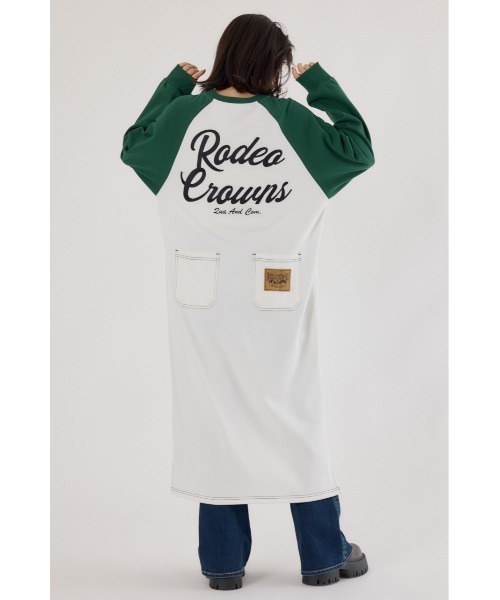 RODEO CROWNS WIDE BOWL(ロデオクラウンズワイドボウル)の「ラグランカラーステッチワンピース(ワンピース・レディース・ブラック/ネイビー/杢グレー/オフホワイト・FREE)」の14枚目の写真