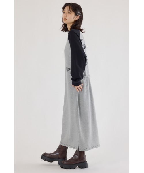 RODEO CROWNS WIDE BOWL(ロデオクラウンズワイドボウル)の「ラグランカラーステッチワンピース(ワンピース・レディース・ブラック/ネイビー/杢グレー/オフホワイト・FREE)」の22枚目の写真