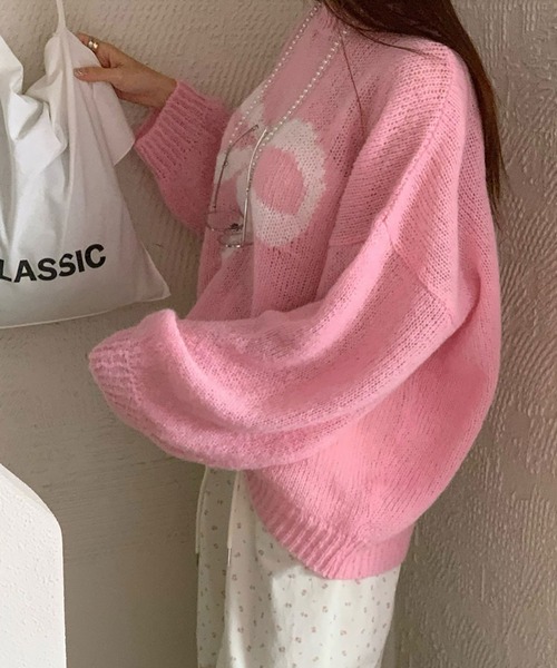 NinaetLina(ニナエリナ)の「リボン柄ニット(ニット/セーター・レディース・グリーン/ピンク/ホワイト/ブラック・FREE)」の17枚目の写真