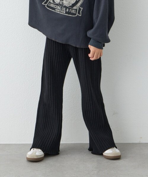 CIAOPANIC TYPY（チャオパニックティピー）の「【KIDS】【ジュニアサイズあり】【楽ちん・ウォッシャブル】リブニット微フレアパンツ（その他パンツ・キッズ・ブラック/ブラウン・X-LARGE/LARGE/MEDIUM/SMALL/XX-LARGE）」の5枚目の写真