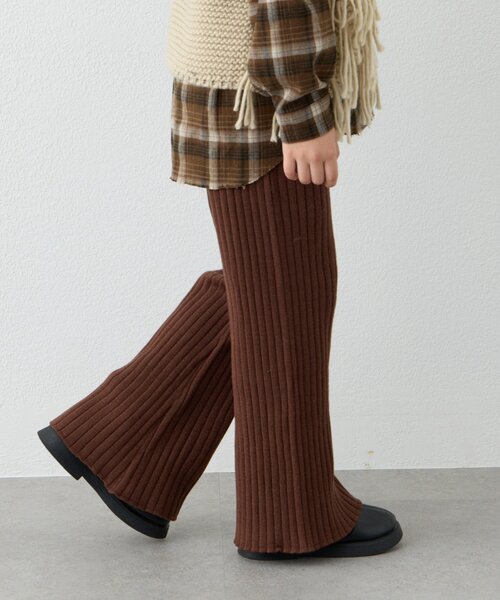 CIAOPANIC TYPY（チャオパニックティピー）の「【KIDS】【ジュニアサイズあり】【楽ちん・ウォッシャブル】リブニット微フレアパンツ（その他パンツ・キッズ・ブラック/ブラウン・X-LARGE/LARGE/MEDIUM/SMALL/XX-LARGE）」の8枚目の写真