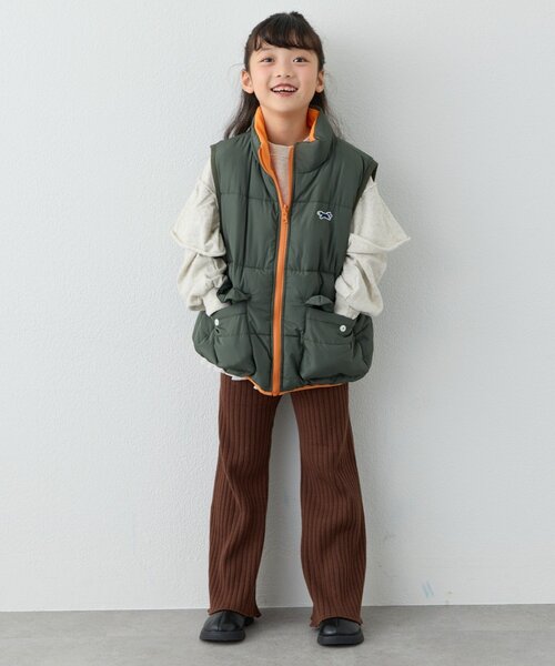 CIAOPANIC TYPY（チャオパニックティピー）の「【KIDS】【ジュニアサイズあり】【楽ちん・ウォッシャブル】リブニット微フレアパンツ（その他パンツ・キッズ・ブラック/ブラウン・X-LARGE/LARGE/MEDIUM/SMALL/XX-LARGE）」の12枚目の写真