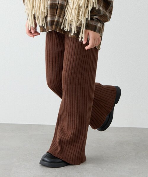 CIAOPANIC TYPY（チャオパニックティピー）の「【KIDS】【ジュニアサイズあり】【楽ちん・ウォッシャブル】リブニット微フレアパンツ（その他パンツ・キッズ・ブラック/ブラウン・X-LARGE/LARGE/MEDIUM/SMALL/XX-LARGE）」の19枚目の写真