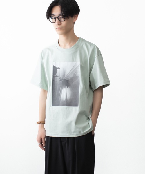 ATTACHMENT（アタッチメント）の「30//2 スビンジャージー プリントTEE / 30//2 SUVIN JERSEY PRINT TEE（Tシャツ/カットソー・メンズ・ホワイト/ライトグリーン/ブラック/グレー・4/1/2/3）」の6枚目の写真