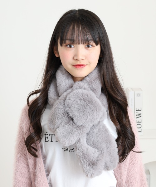 ＊ちぃちゃんちゃあちゃん様＊ハンドメイド　マフラー　あったか　マット セール】ネコちゃんファーティペット（マフラー）｜FUNALIVE（ファン