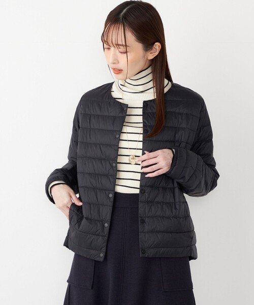 SHIPS Colors:〈洗濯機可能・撥水〉ノーカラー ライト ダウン