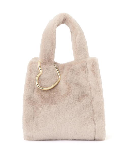 EDIT COLOGNE（エディットコロン）の「フェイクファーハートカラビナ付きトートバッグ（トートバッグ・レディース・ベージュ/ブラウン/ホワイト系その他・ﾌﾘ-）」の10枚目の写真