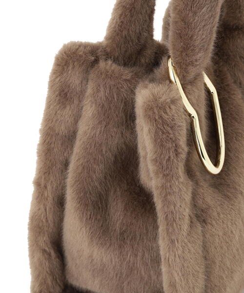 EDIT COLOGNE（エディットコロン）の「フェイクファーハートカラビナ付きトートバッグ（トートバッグ・レディース・ベージュ/ブラウン/ホワイト系その他・ﾌﾘ-）」の14枚目の写真