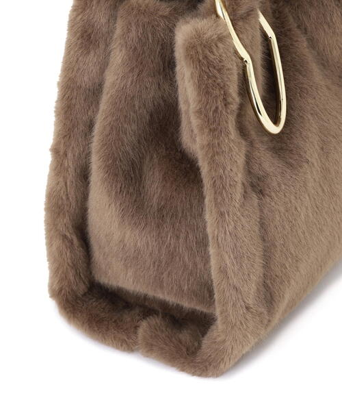 EDIT COLOGNE（エディットコロン）の「フェイクファーハートカラビナ付きトートバッグ（トートバッグ・レディース・ベージュ/ブラウン/ホワイト系その他・ﾌﾘ-）」の15枚目の写真
