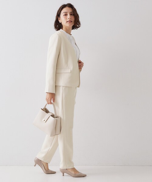 OPAQUE.CLIP（オペークドットクリップ）の「≪通勤・セレモニーセットアップ対応≫ テーパードパンツダブルクロス【洗濯機OK】（その他パンツ・レディース・ネイビー/ライトベージュ/ブラック・36/34/42/40/38）」の10枚目の写真