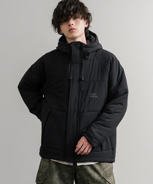 KRIFF MAYER(クリフメイヤー)の「KRIFF MAYER クリフメイヤー オーバーサイズ中綿アクティブフードジャケット/ワンポイントロゴ刺繍マウンテンパーカー 2517802(マウンテンパーカー・メンズ・グリーン/ベージュ/パープル/ブラック・M/L/XL)」の3枚目の写真