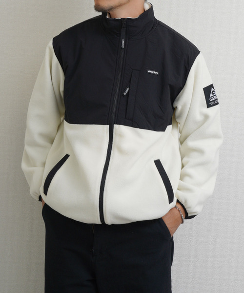 ZIP FIVE（ジップファイブ）の「GERRY ドローコード内蔵 フリースナイロン 切替ジャケット（ナイロンジャケット・メンズ・パープル/ブラック/ブルー/アイボリー・MEDIUM/LARGE/X-LARGE）」の2枚目の写真