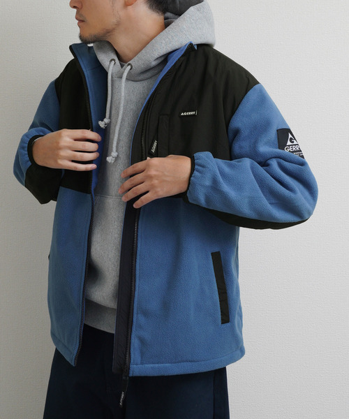 ZIP FIVE（ジップファイブ）の「GERRY ドローコード内蔵 フリースナイロン 切替ジャケット（ナイロンジャケット・メンズ・パープル/ブラック/ブルー/アイボリー・MEDIUM/LARGE/X-LARGE）」の6枚目の写真