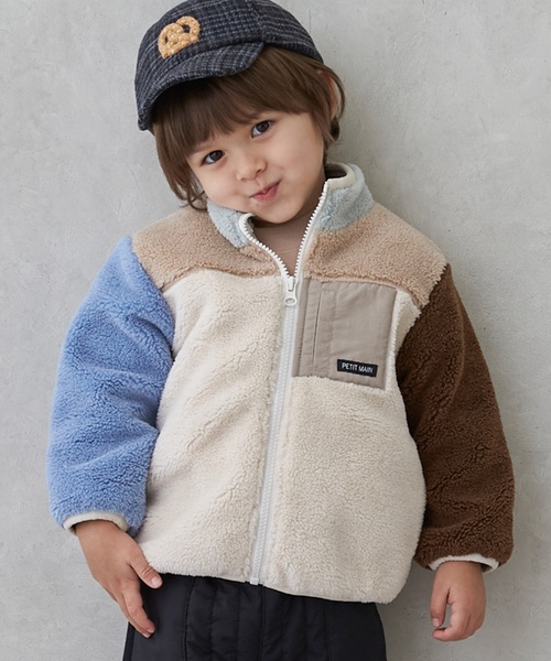 petit main(프티 마인)의 「【세탁할 수 있는】보아 재킷(블루존)」｜아이보리