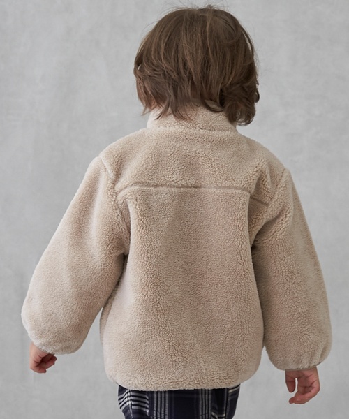 petit main（プティマイン）の「【洗える】ボアジャケット（ブルゾン・キッズ・アイボリー/ライトベージュ/モカ・130cm/80ｃｍ/100cm/110cm/120cm/90cm）」の5枚目の写真