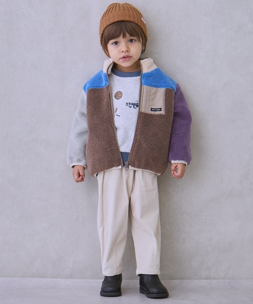 petit main（プティマイン）の「【洗える】ボアジャケット（ブルゾン・キッズ・アイボリー/ライトベージュ/モカ・130cm/80ｃｍ/100cm/110cm/120cm/90cm）」の9枚目の写真