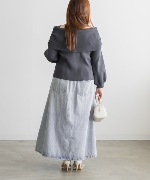 CLETTE（クレット）の「CLETTEオリジナルダメージ加工デニムスカート（スカート・レディース・サックスブルー/ブラック/ブルー・LL/3L/4L）」の12枚目の写真