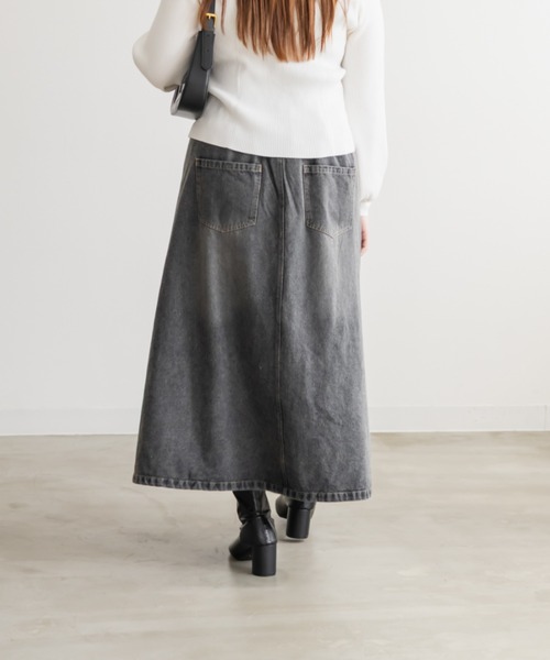 CLETTE（クレット）の「CLETTEオリジナルダメージ加工デニムスカート（スカート・レディース・サックスブルー/ブラック/ブルー・LL/3L/4L）」の6枚目の写真