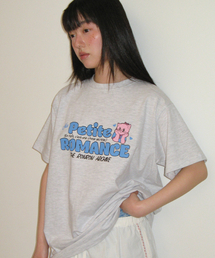 PETIT ROMANCE BASIC FIT T SHIRT WHITE MELANGE