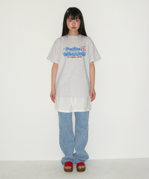 RONRON(ロンロン)の「PETIT ROMANCE BASIC FIT T SHIRT WHITE MELANGE(Tシャツ/カットソー・レディース・その他・FREE)」の2枚目の写真