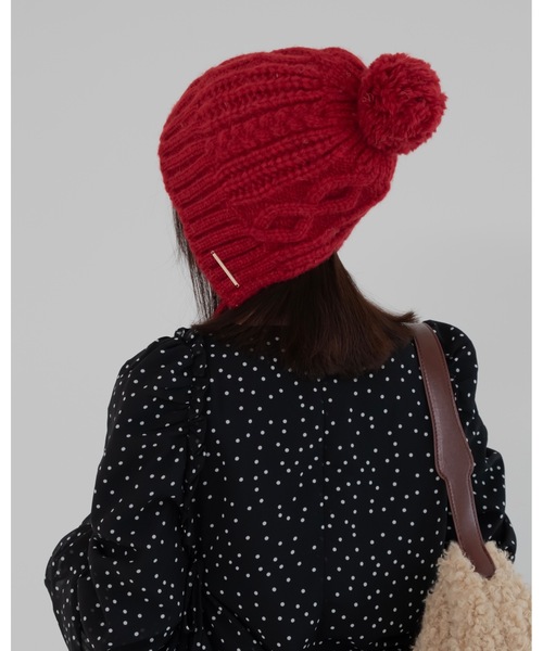 JUMELLE（ジュメロ）の「イヤーフラップニット帽（ニットキャップ/ビーニー・レディース・アイボリー/グレー/レッド・FREE）」の20枚目の写真