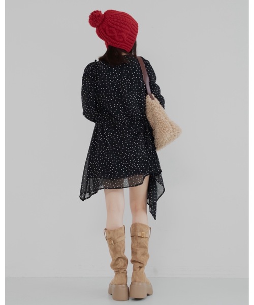 JUMELLE（ジュメロ）の「イヤーフラップニット帽（ニットキャップ/ビーニー・レディース・アイボリー/グレー/レッド・FREE）」の15枚目の写真