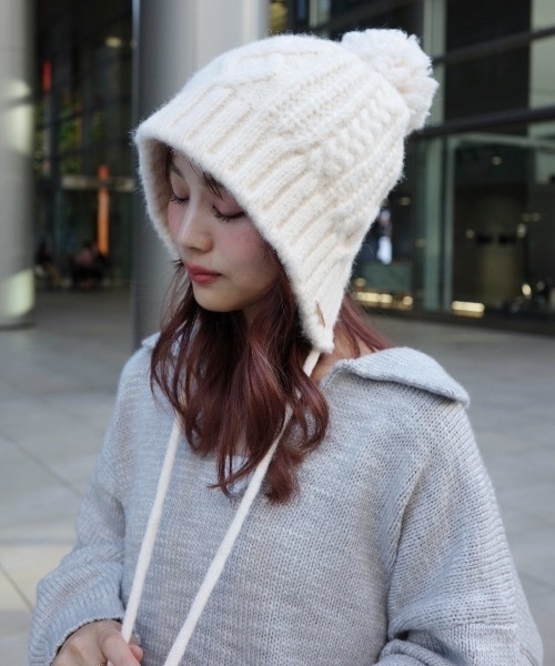 イヤーフラップニット帽（ニットキャップ/ビーニー）｜JUMELLE