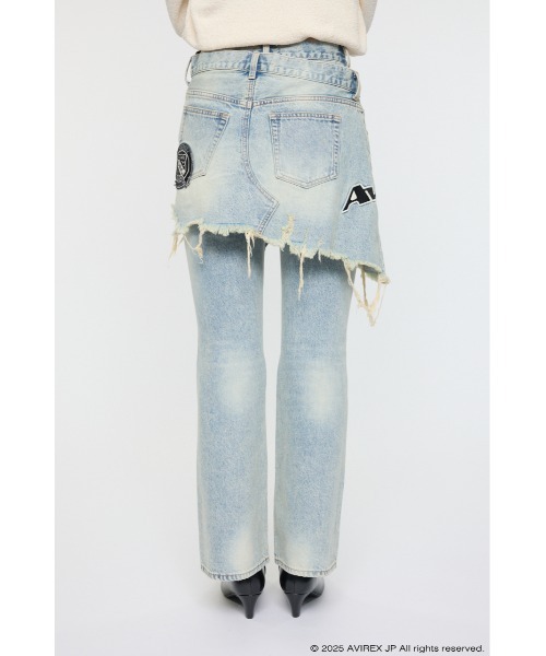 AVIREX TWIN SLIM フレアデニム(デニムパンツ)|MOUSSY(マウジー AVIREX TWIN SLIM フレアデニム(デニムパンツ)|MOUSSY(マウジー
