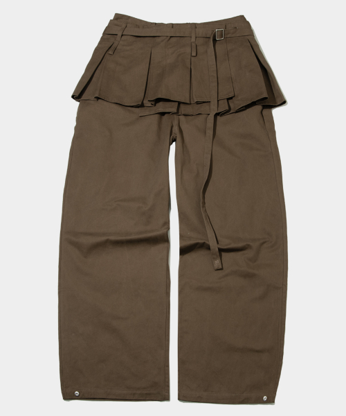 PLACE STUDIO（プレイススタジオ）の「プリーツスカートレイヤードワイドパンツ[ブラウン]（その他パンツ・レディース・ブラウン・FREE）」の5枚目の写真