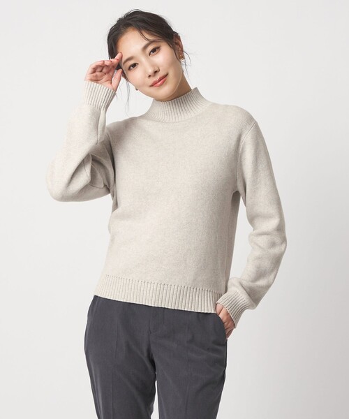 A DAY IN THE LIFE UNITED ARROWS(アデイインザライフユナイテッドアローズ)の「コットンカシミヤ スムース ハイネックニット <A DAY IN THE LIFE>(ニット/セーター・レディース・ブラック/ナチュラル/ライム/ロイヤルブルー・FREE)」の5枚目の写真