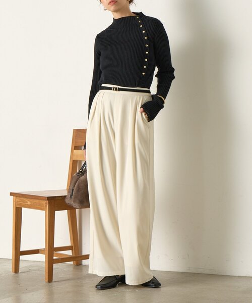 Jena espace merveilleux（ジェナ　エスパスメルヴェイユ）の「【インナーにも◎】金ボタンリブニット（ニット/セーター・レディース・アイボリー/レッド/ブラック/ベージュ・FREE）」の21枚目の写真