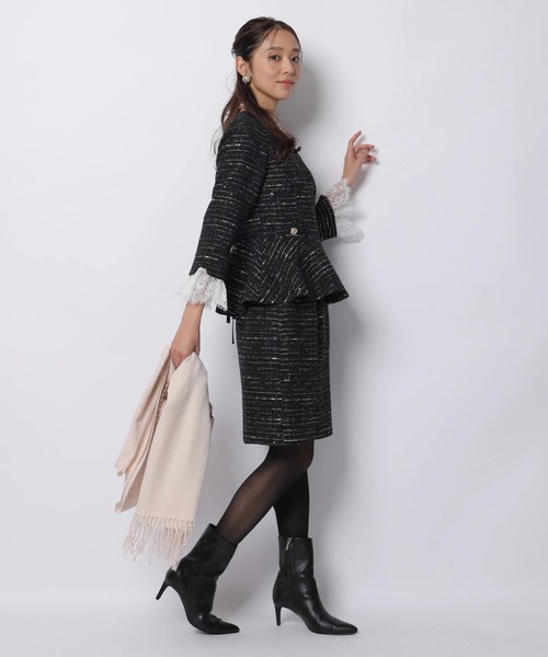 JUSGLITTY（ジャスグリッティー）の「ツイードぺプラムトップス（シャツ/ブラウス・レディース・ネイビー/ブラック・1/2）」の22枚目の写真