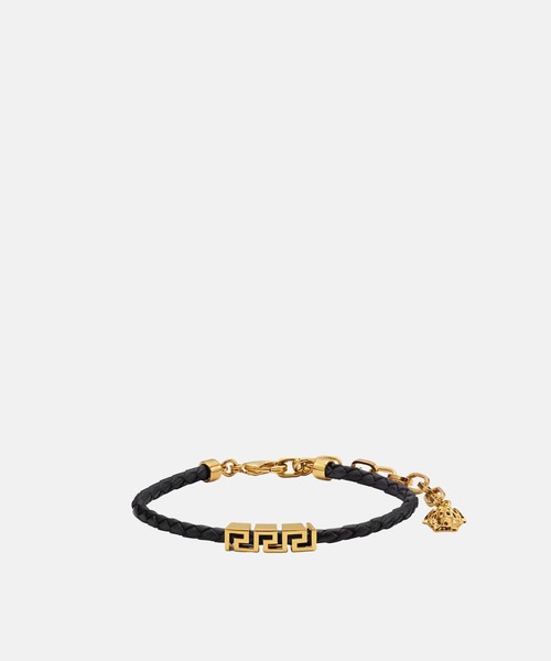 VERSACE(ヴェルサーチ)の「グレカ レザー ブレスレット(ブレスレット・メンズ・ダークブラウン/ブラック・ONE SIZE)」の2枚目の写真