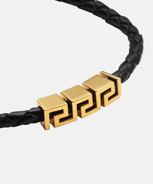 VERSACE(ヴェルサーチ)の「グレカ レザー ブレスレット(ブレスレット・メンズ・ダークブラウン・ONE SIZE)」の3枚目の写真